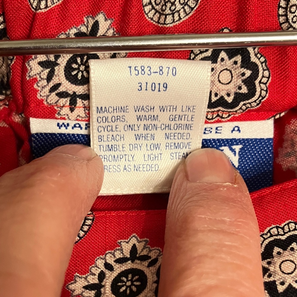 Pendleton Red and Gray Patterned A-Line Skirt - image 5